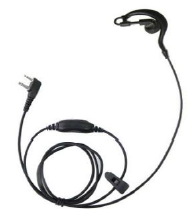 Single wire ear hook kit with in-line PPT and braided fiber cable for Motorola R7 radio